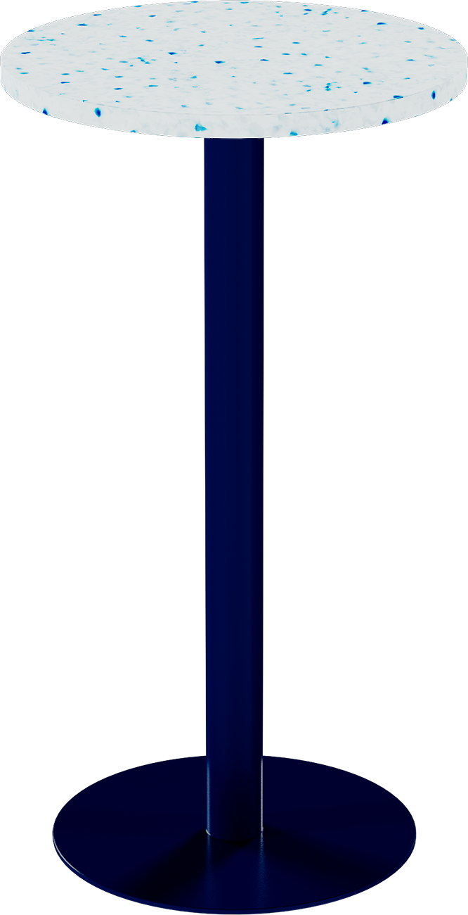 Solis Bar Table – 60cm Round – Navy / Blue Dapple