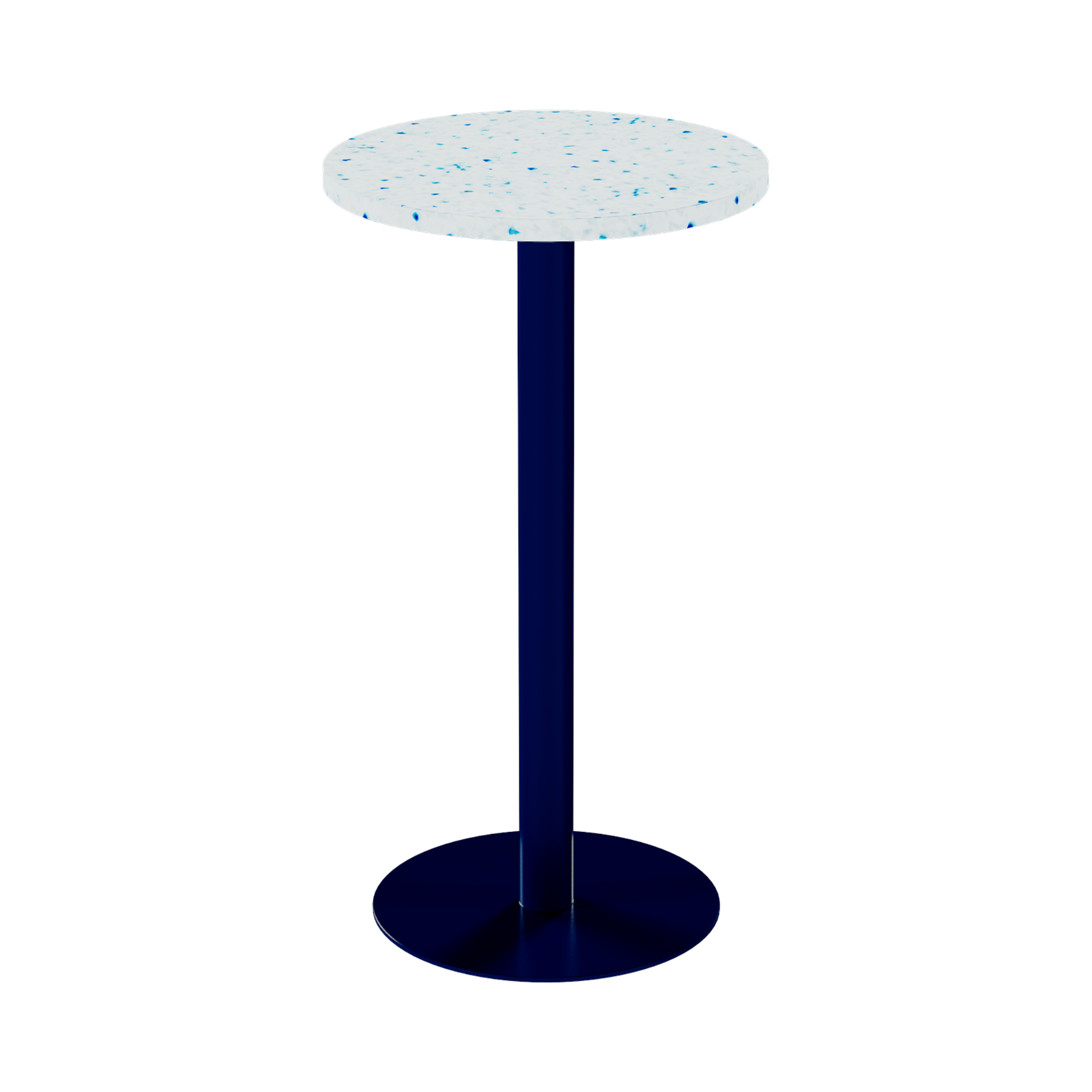 Solis Bar Table – 60cm Round – Navy / Blue Dapple