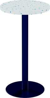 Solis Bar Table – 60cm Round – Navy / Blue Dapple