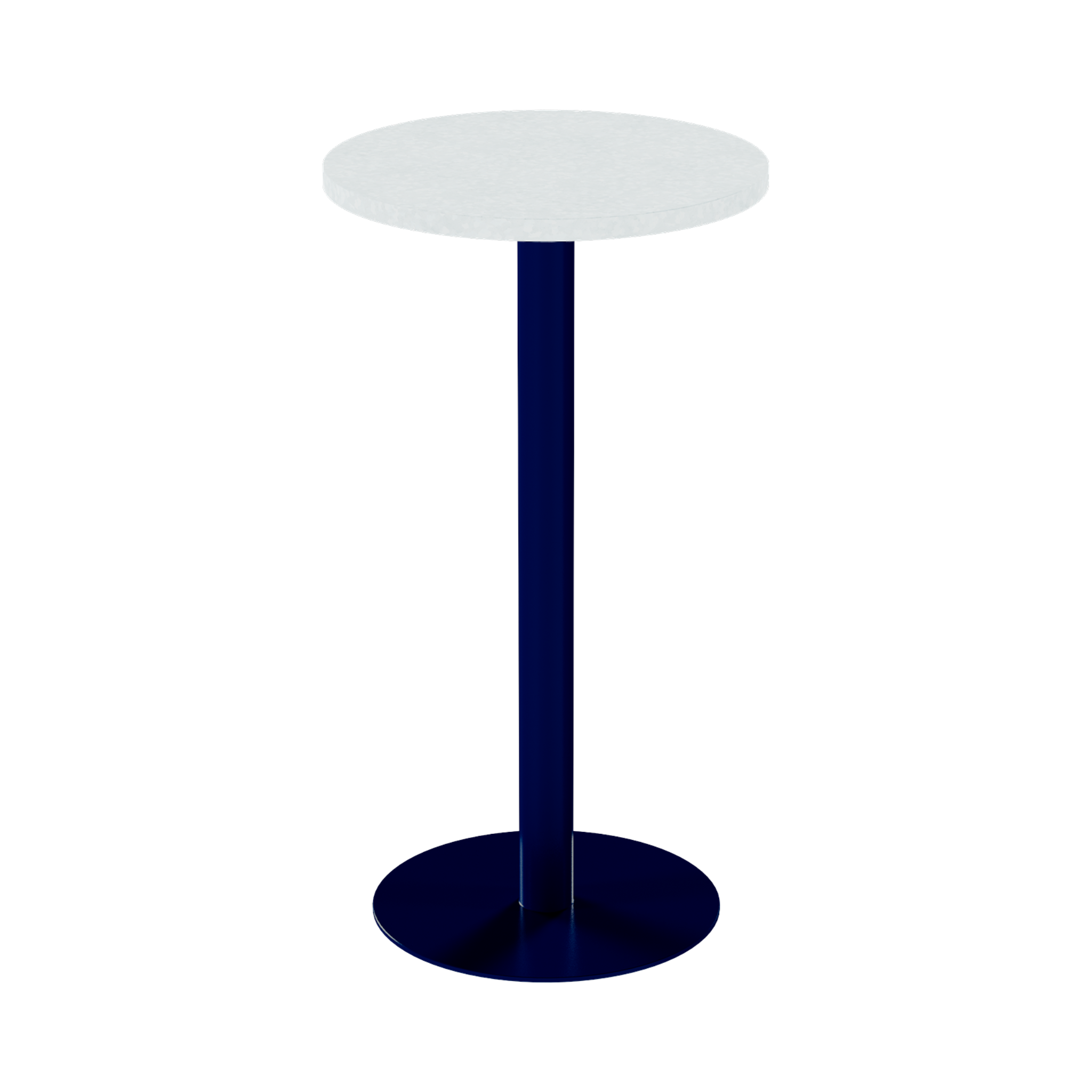 Solis Bar Table – 60cm Round – Navy / White Chalk Dapple