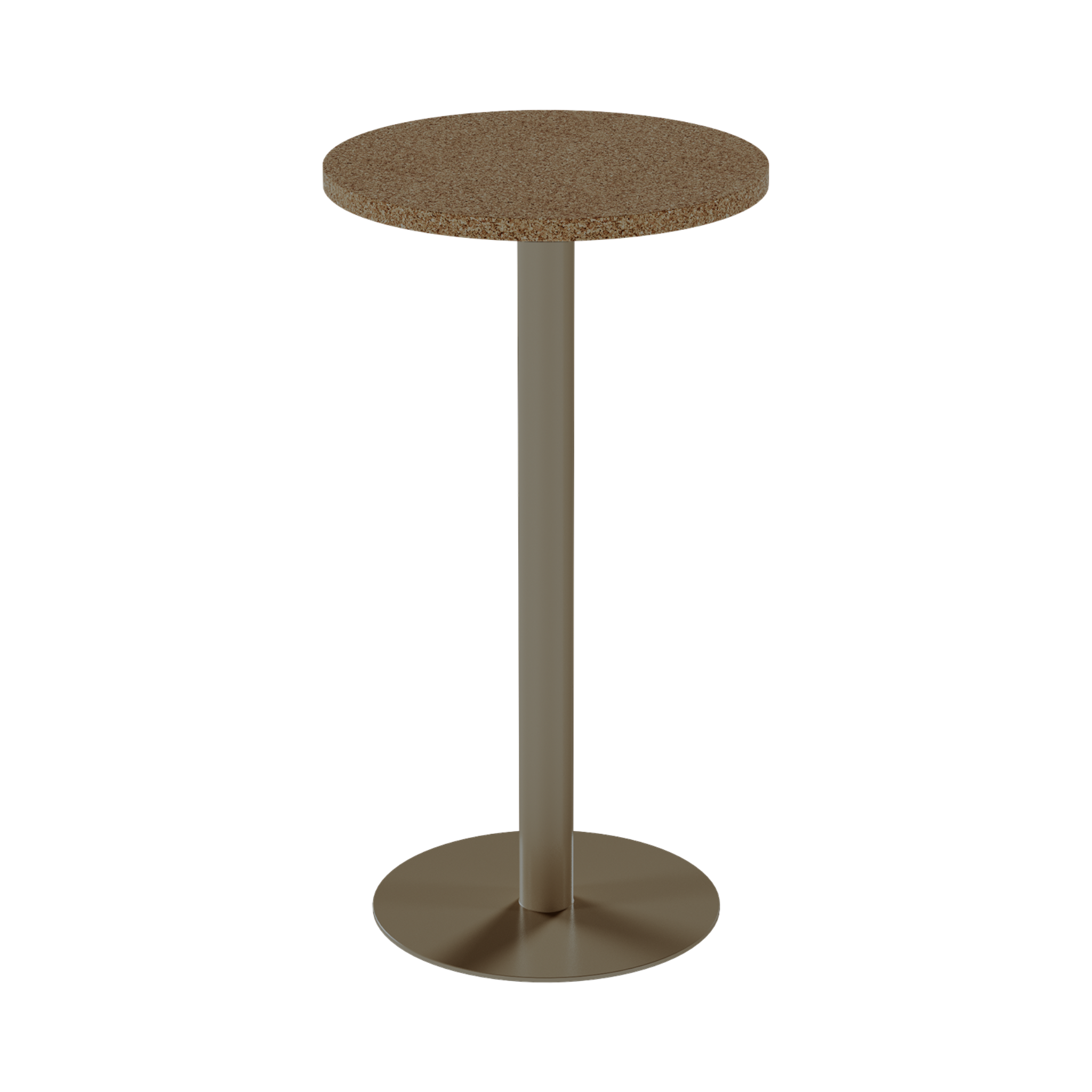 Solis Bar Table – 60cm Round – Taupe / Grano Natural