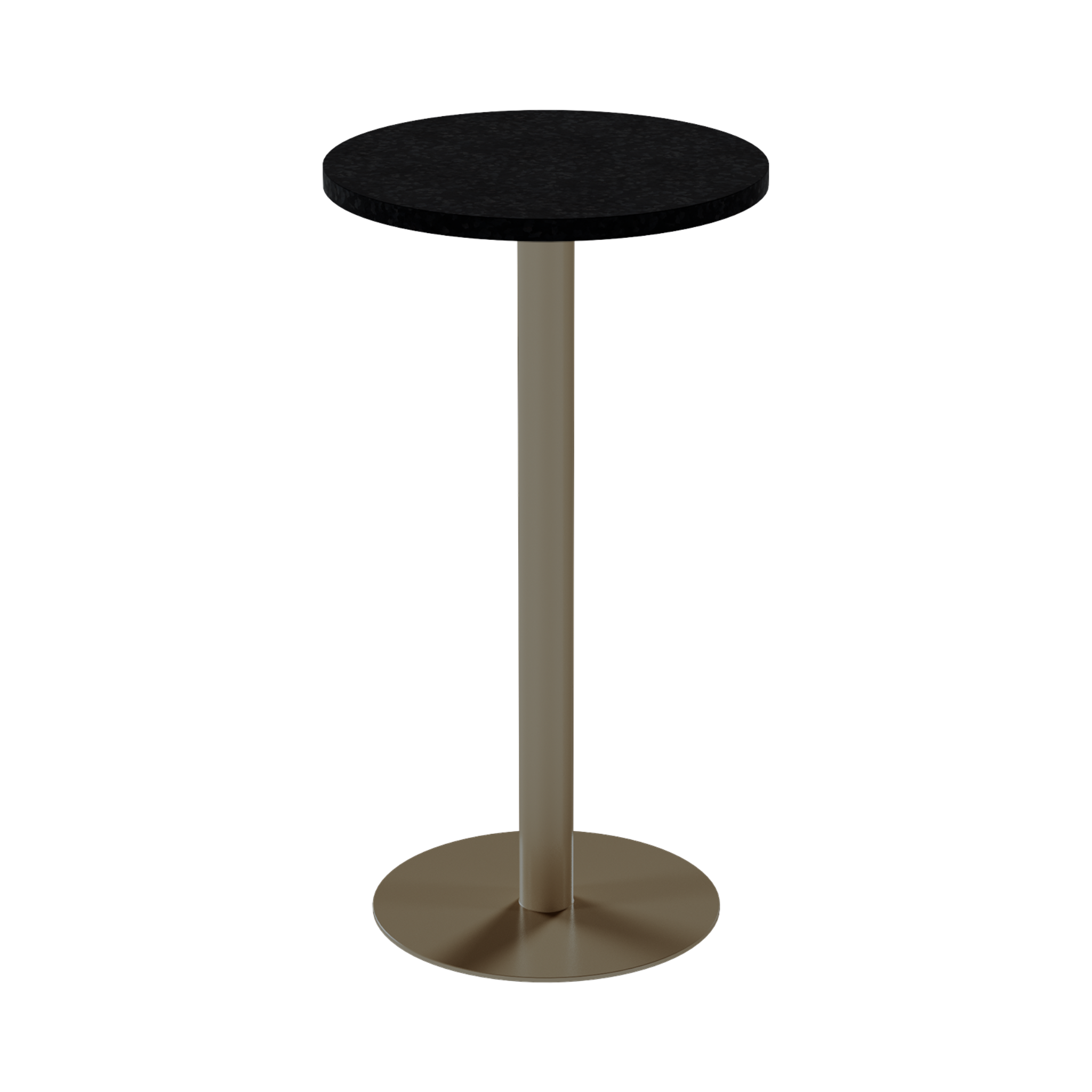 Solis Bar Table – 60cm Round – Taupe / Black Onyx Dapple
