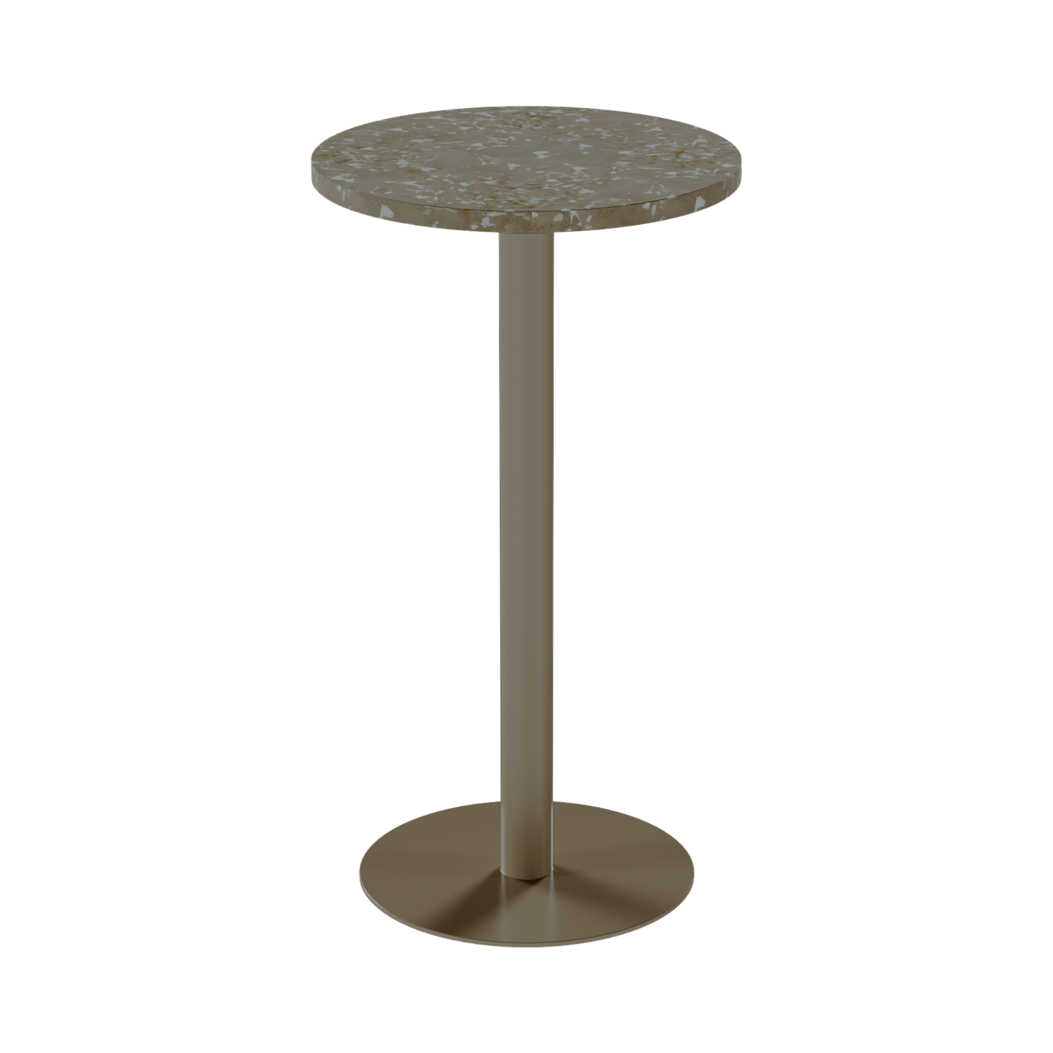 Solis Bar Table – 60cm Round – Taupe / Taupe Dapple