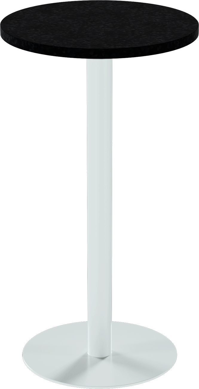Solis Bar Table – 60cm Round – White / Black Onyx Dapple