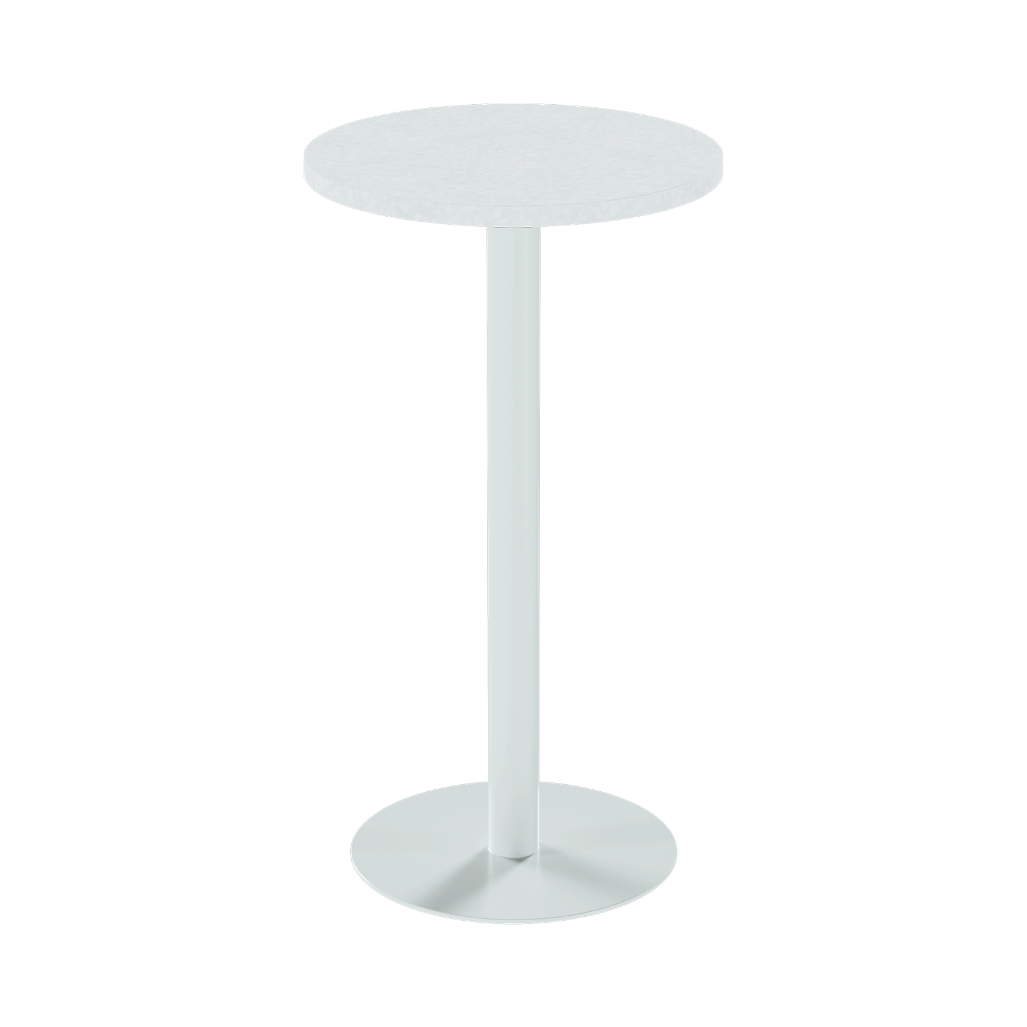 Solis Bar Table – 60cm Round – White / White Chalk Dapple
