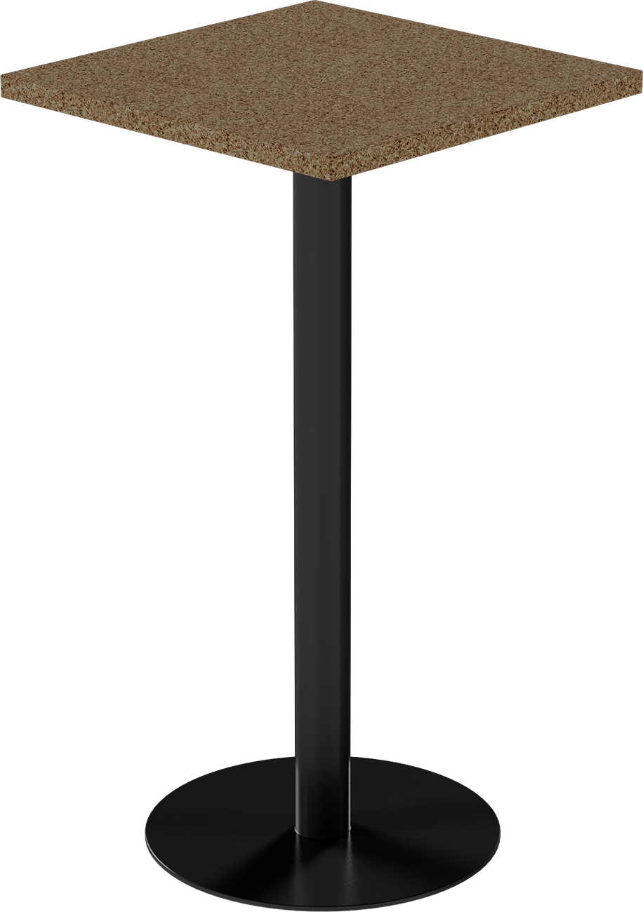 Solis Bar Table – 60cm Square – Black / Grano Natural