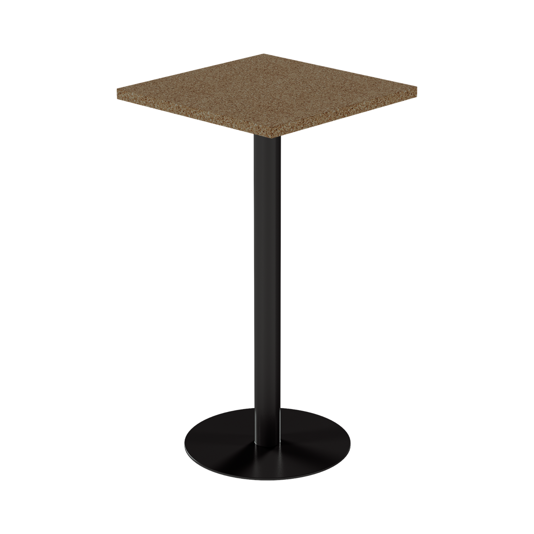 Solis Bar Table – 60cm Square – Black / Grano Natural