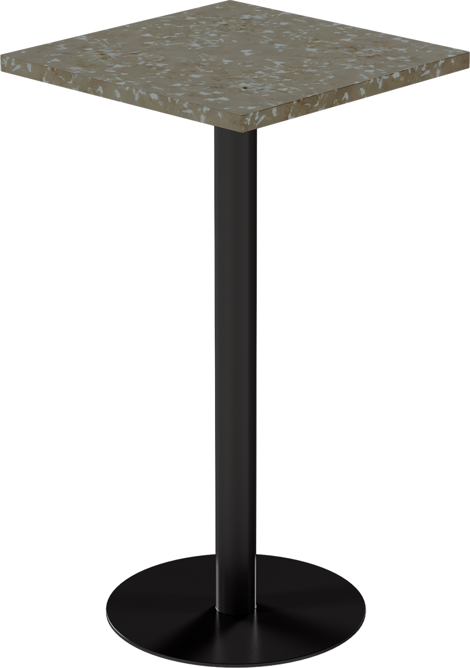 Solis Bar Table – 60cm Square – Black / Taupe Dapple