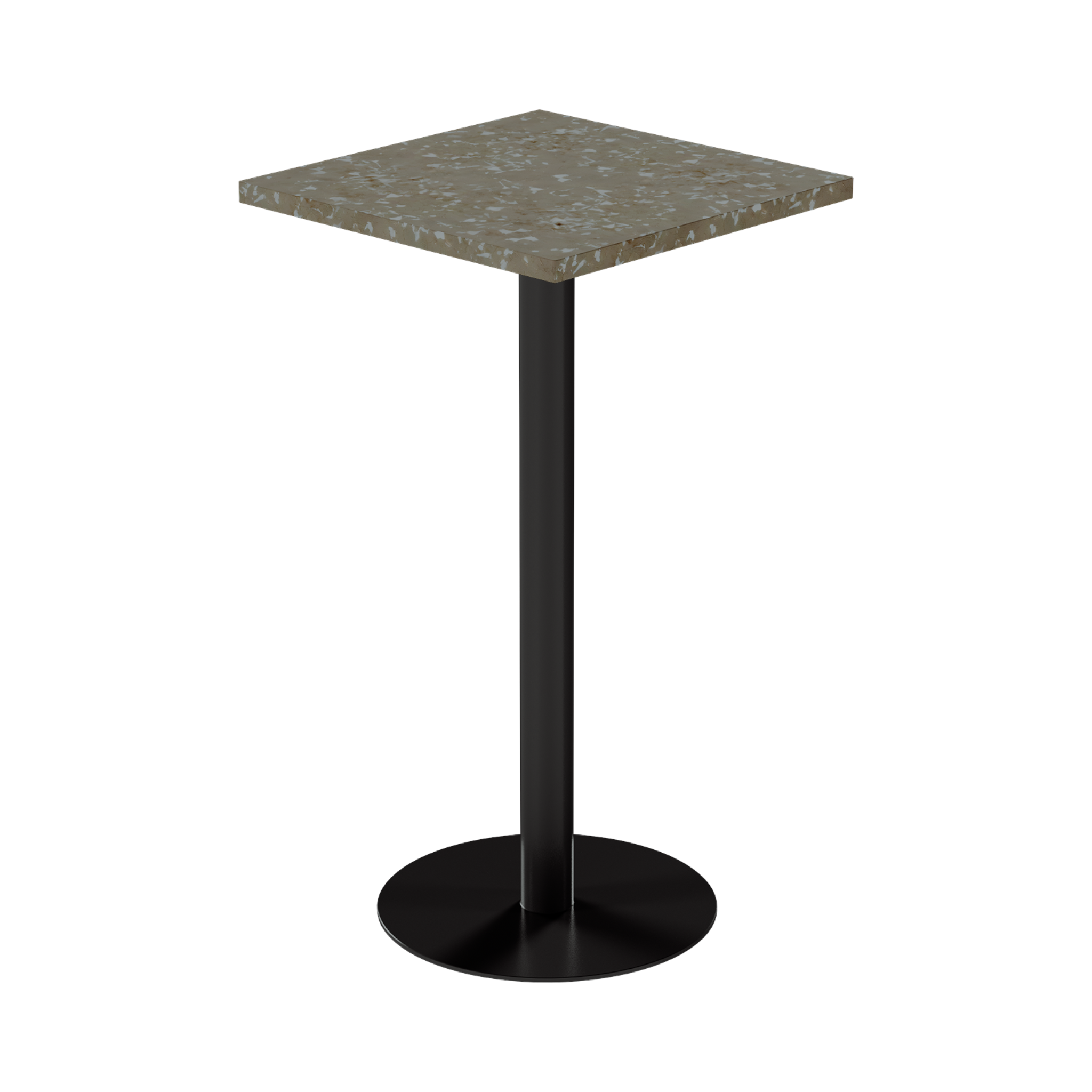 Solis Bar Table – 60cm Square – Black / Taupe Dapple
