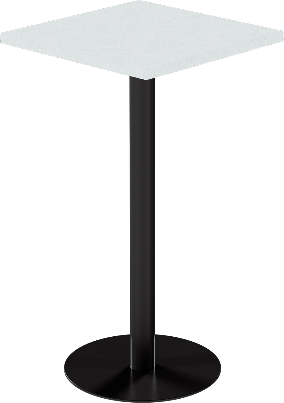 Solis Bar Table – 60cm Square – Black / White Chalk Dapple
