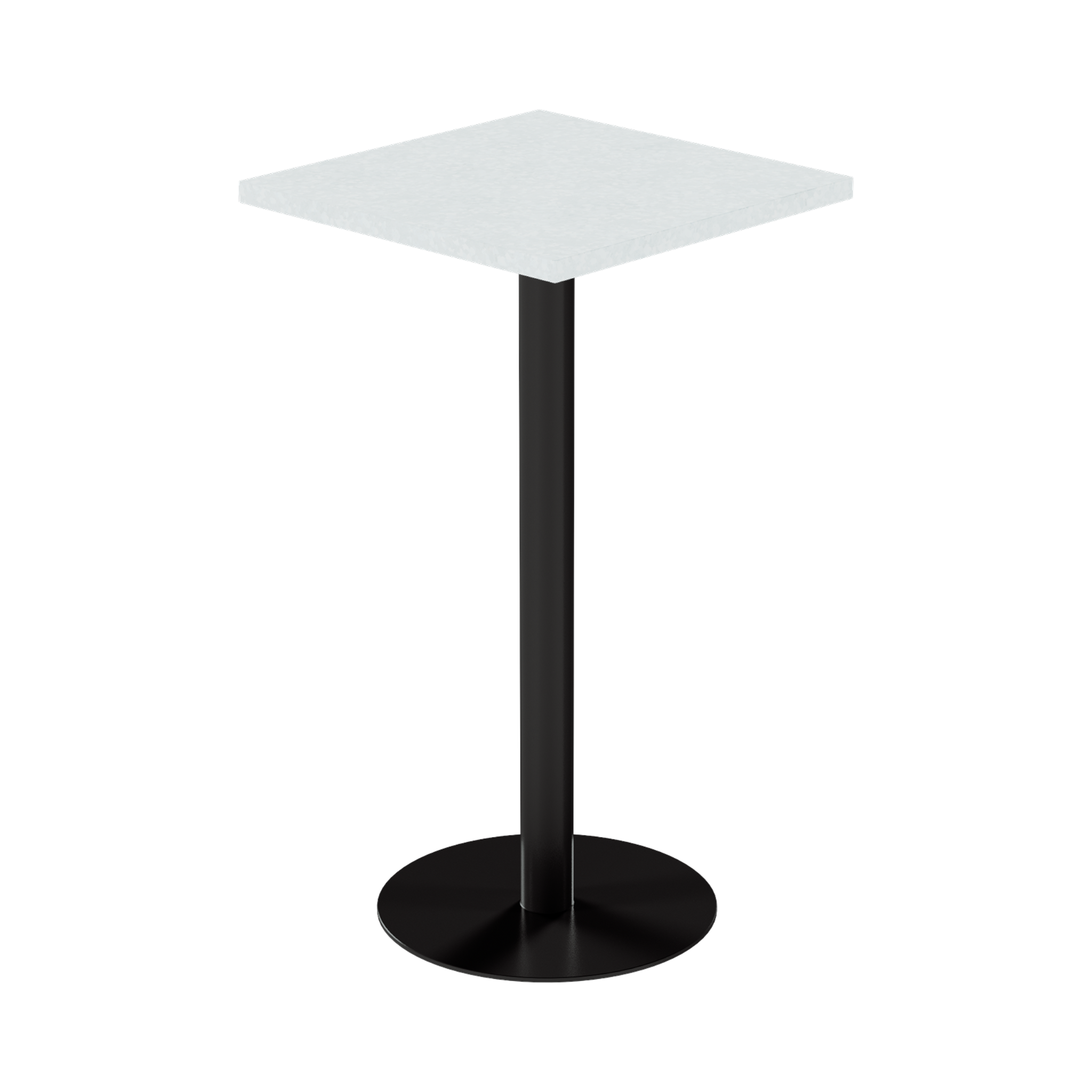 Solis Bar Table – 60cm Square – Black / White Chalk Dapple