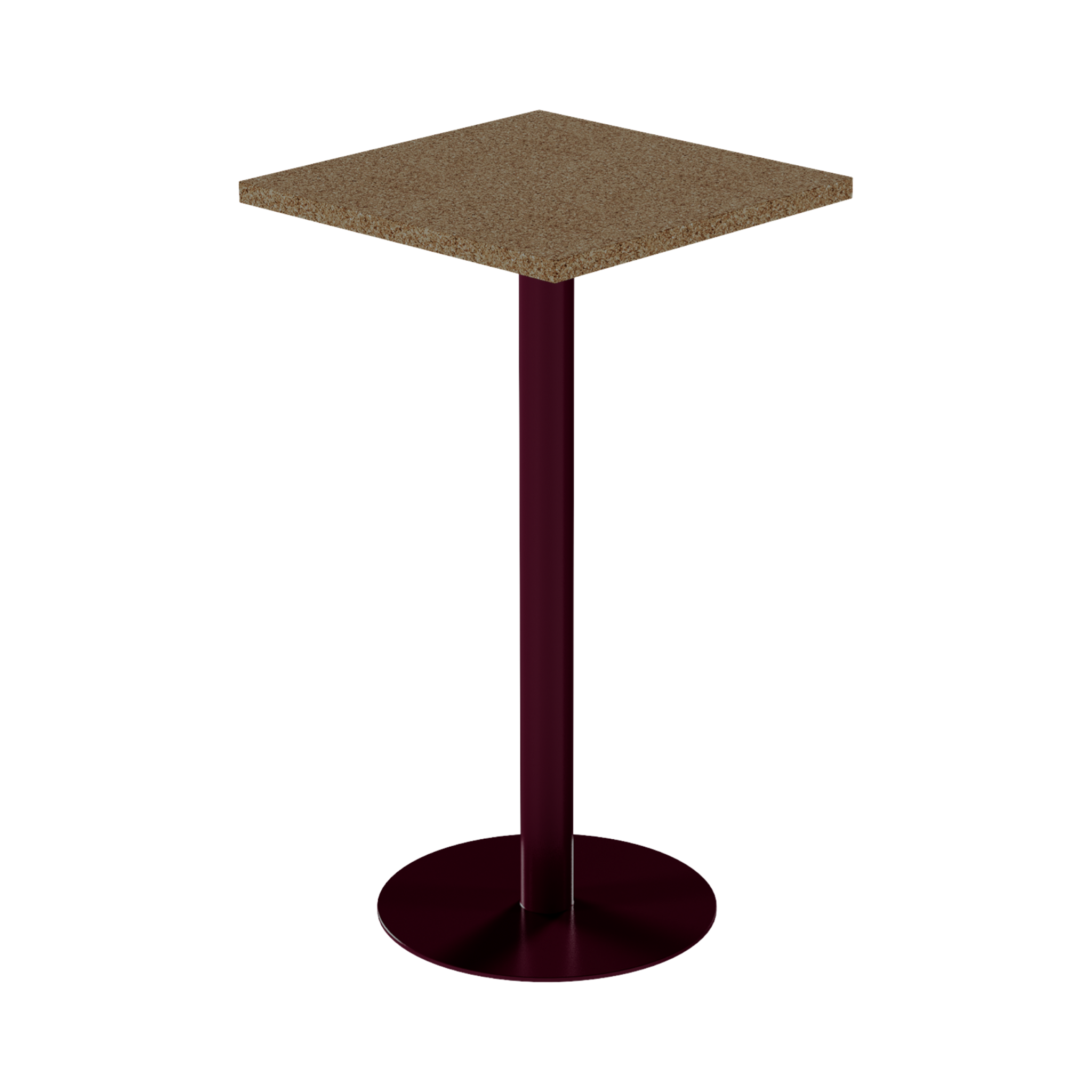 Solis Bar Table – 60cm Square – Burgundy / Grano Natural
