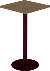 Solis Bar Table – 60cm Square – Burgundy / Grano Natural