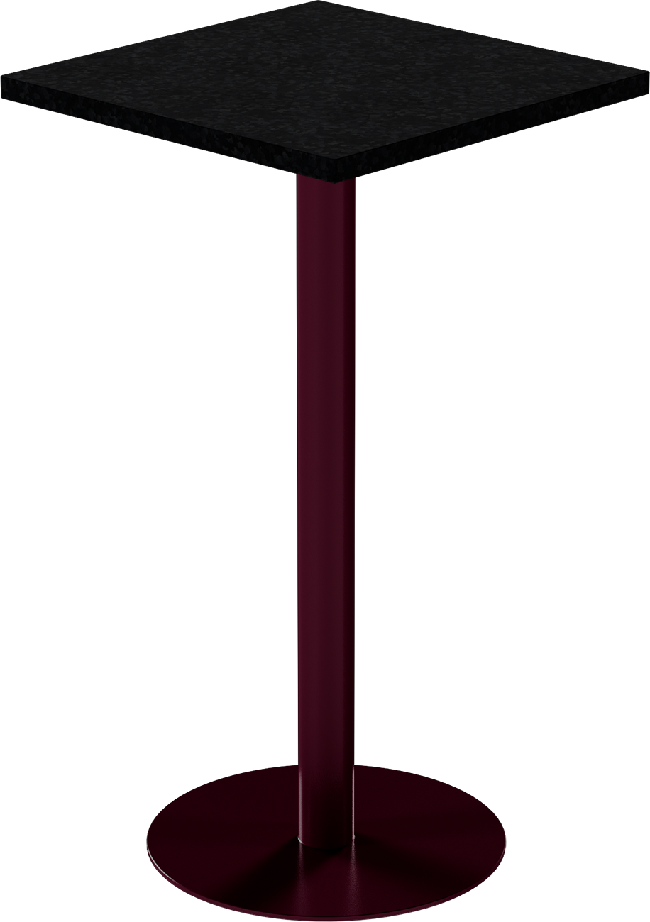 Solis Bar Table – 60cm Square – Burgundy / Black Onyx Dapple