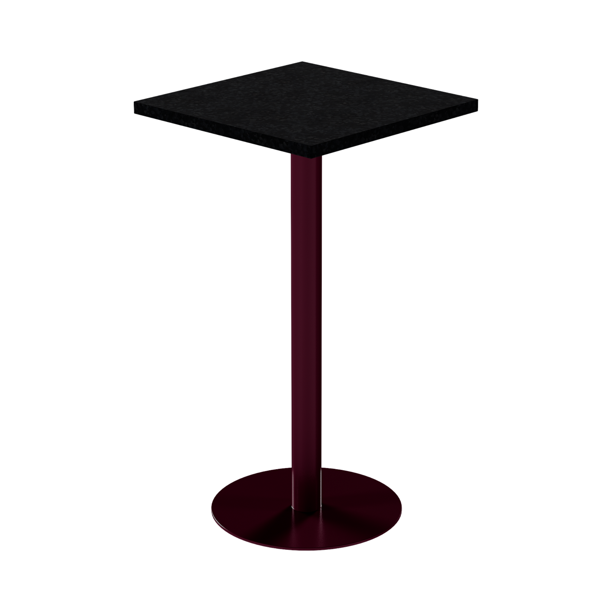 Solis Bar Table – 60cm Square – Burgundy / Black Onyx Dapple