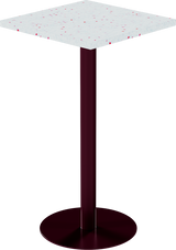 Solis Bar Table – 60cm Square – Burgundy / Red Dapple