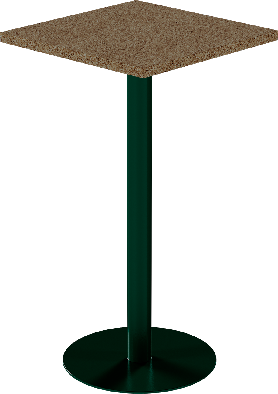 Solis Bar Table – 60cm Square – Green / Grano Natural