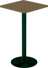 Solis Bar Table – 60cm Square – Green / Grano Natural