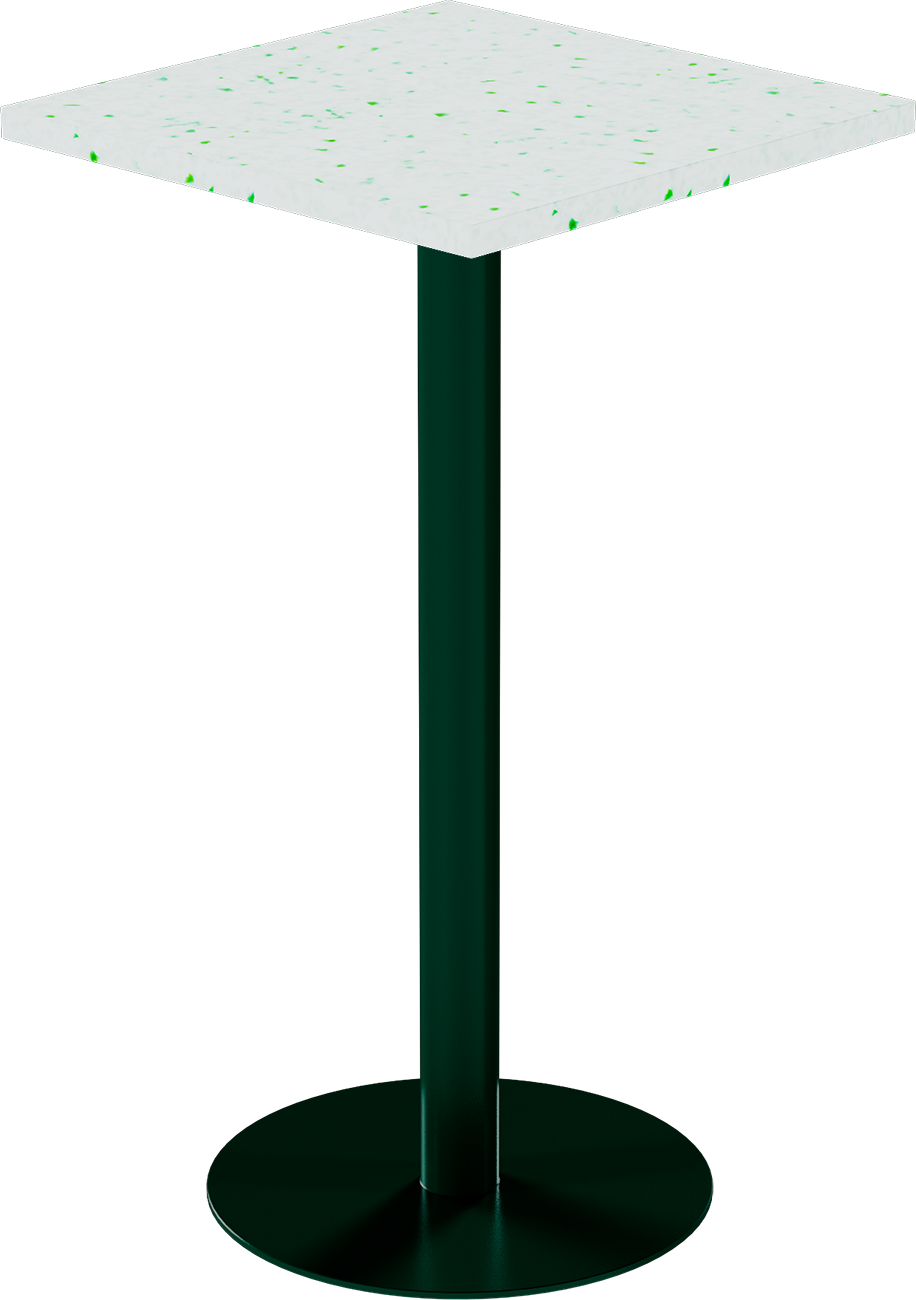 Solis Bar Table – 60cm Square – Green / Green Dapple