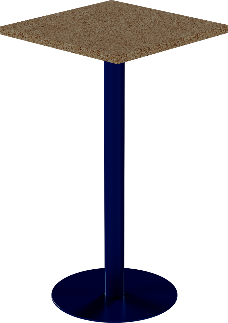 Solis Bar Table – 60cm Square – Navy / Grano Natural