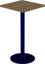 Solis Bar Table – 60cm Square – Navy / Grano Natural