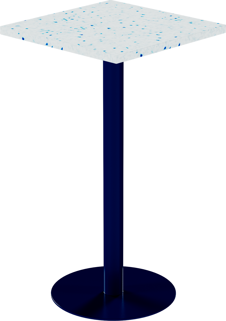 Solis Bar Table – 60cm Square – Navy / Blue Dapple