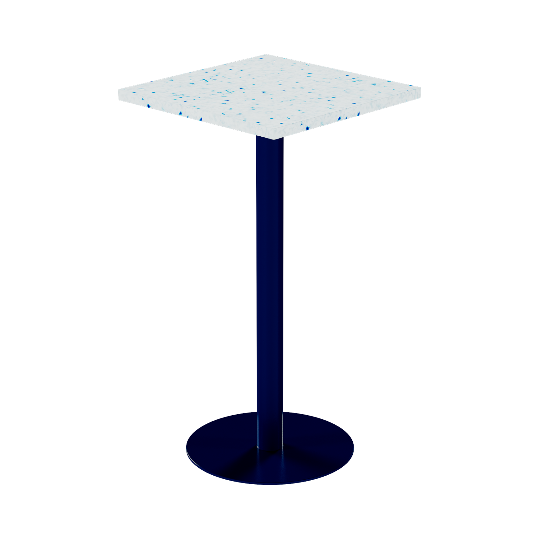 Solis Bar Table – 60cm Square – Navy / Blue Dapple