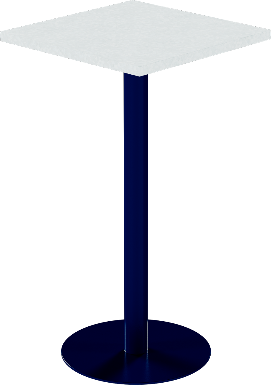 Solis Bar Table – 60cm Square – Navy / White Chalk Dapple