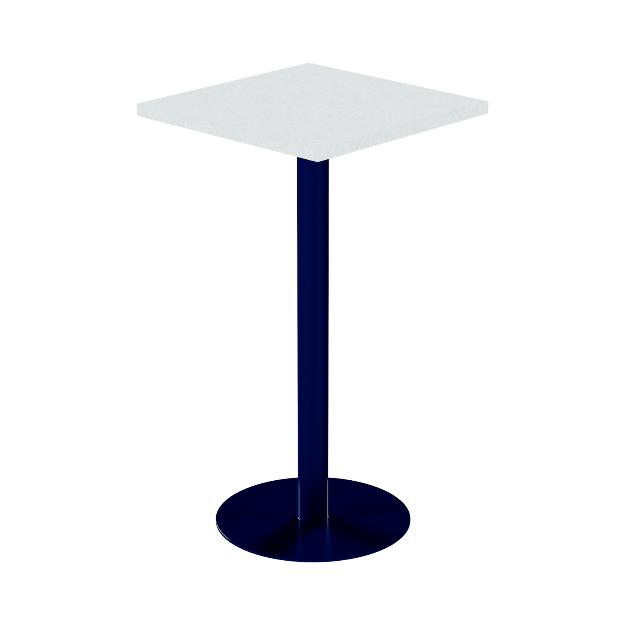 Solis Bar Table – 60cm Square – Navy / White Chalk Dapple