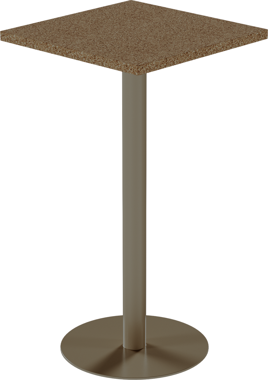 Solis Bar Table – 60cm Square – Taupe / Grano Natural