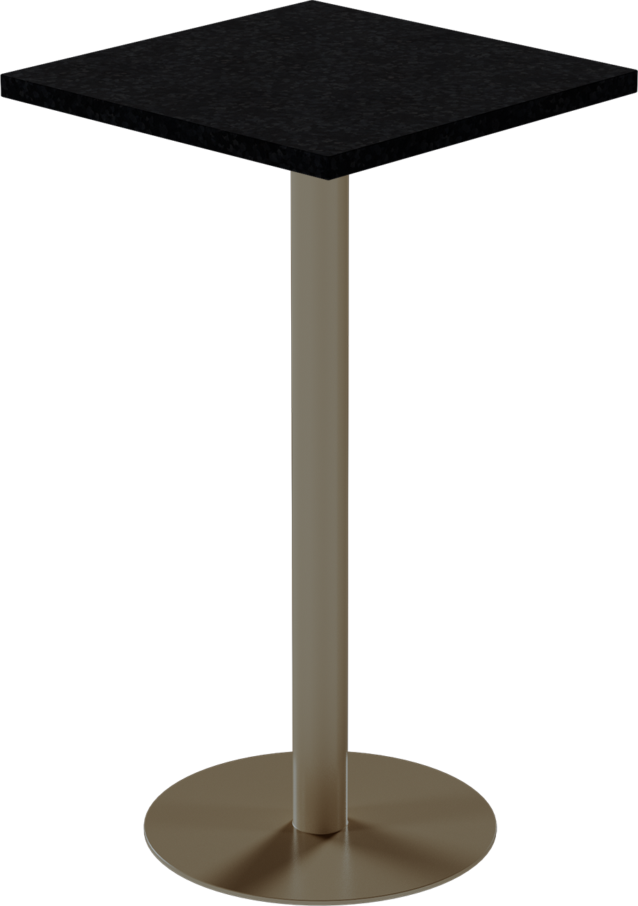 Solis Bar Table – 60cm Square – Taupe / Black Onyx Dapple