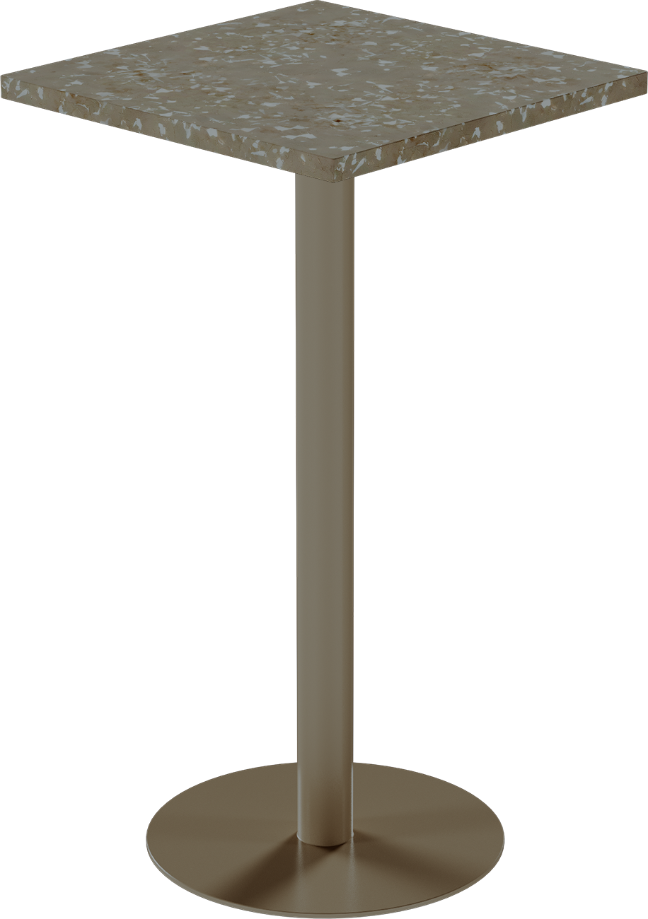 Solis Bar Table – 60cm Square – Taupe / Taupe Dapple