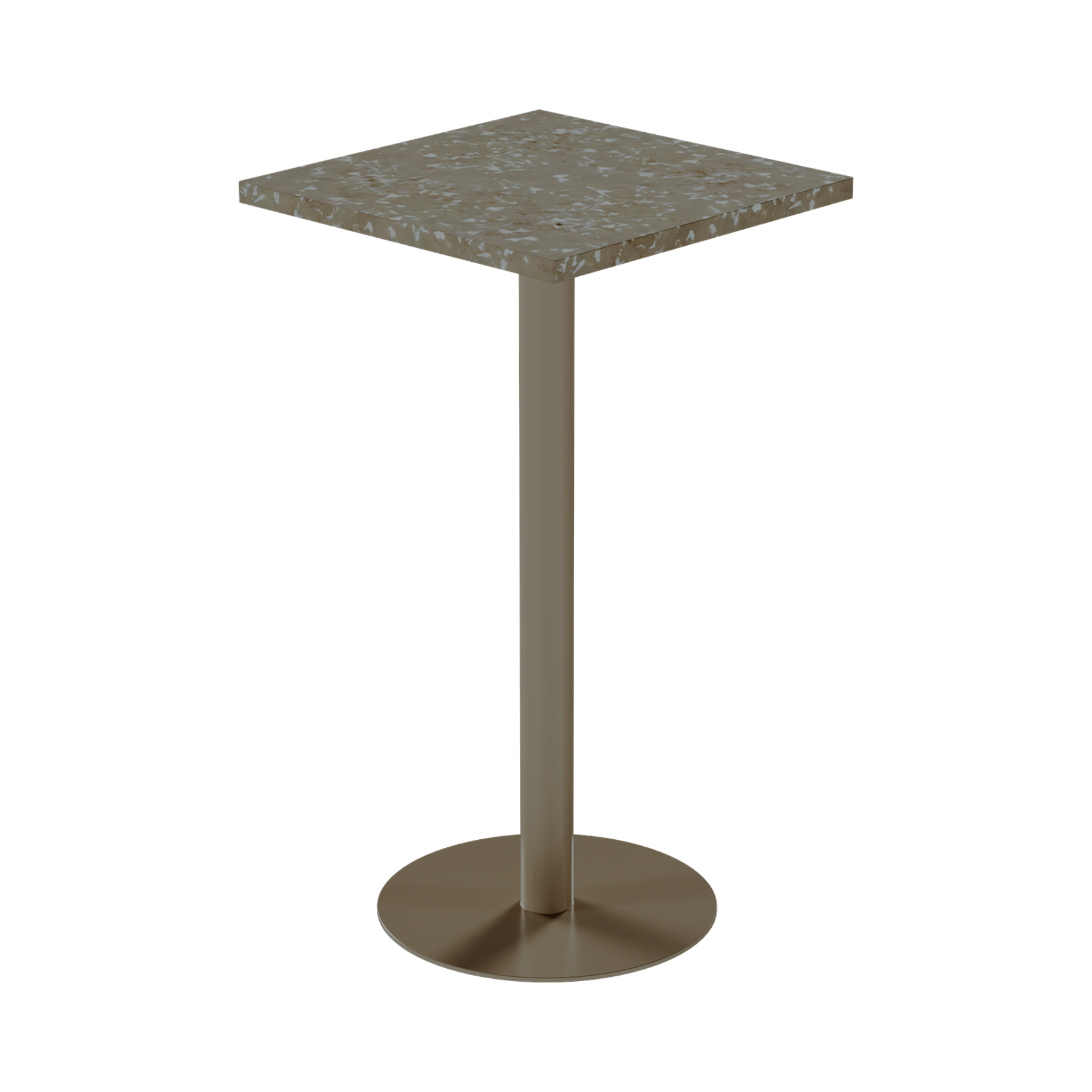 Solis Bar Table – 60cm Square – Taupe / Taupe Dapple