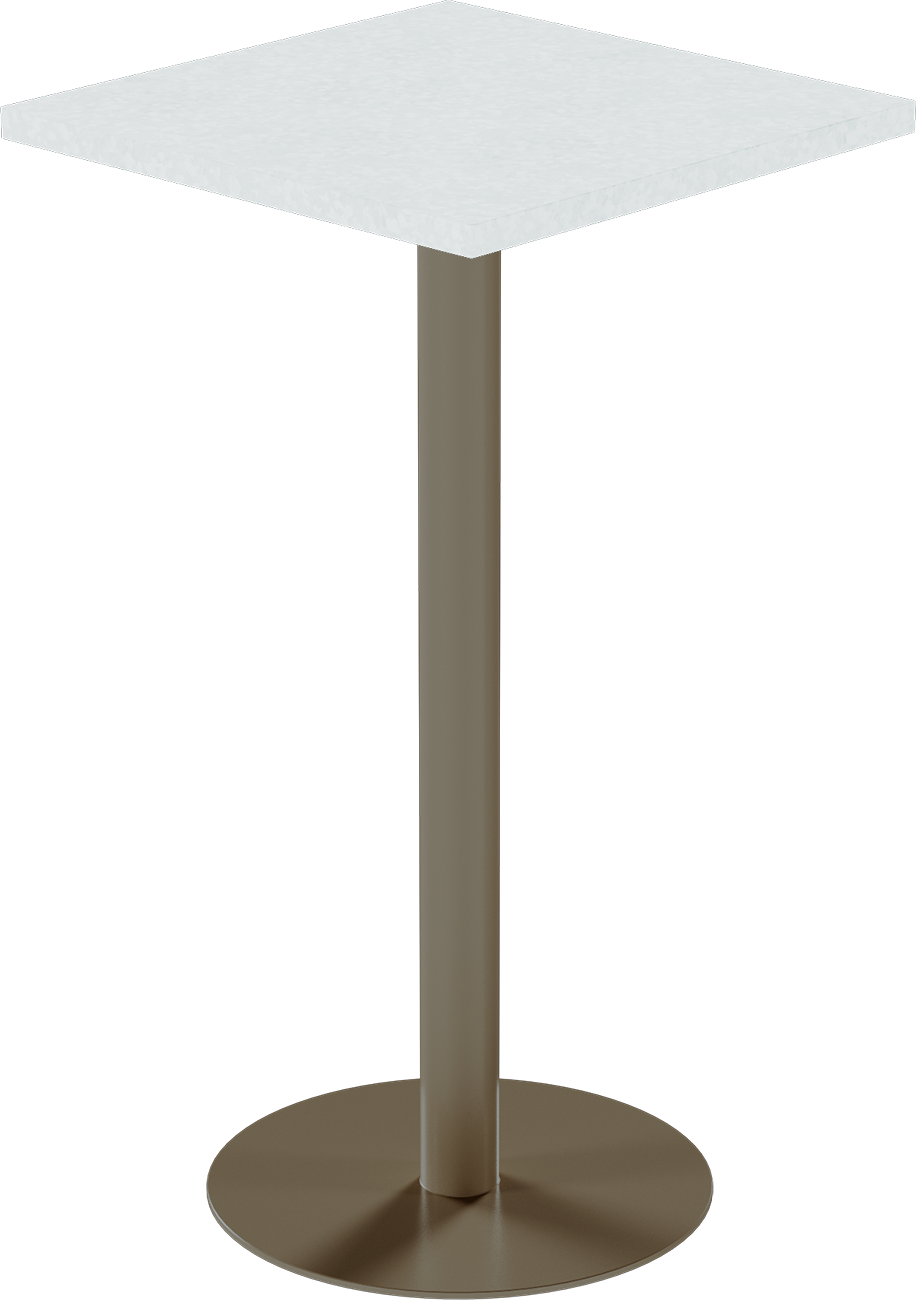 Solis Bar Table – 60cm Square – Taupe / White Chalk Dapple