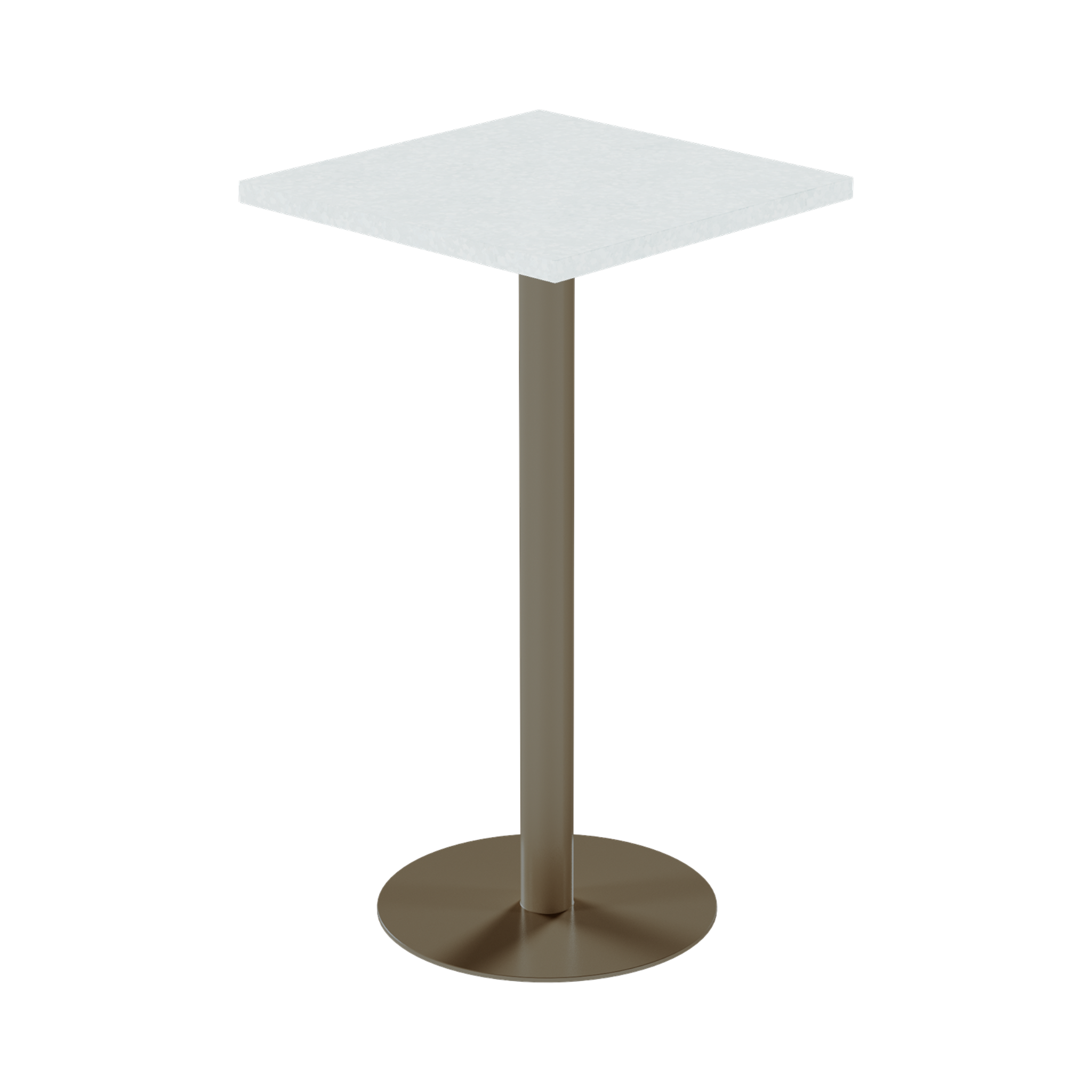 Solis Bar Table – 60cm Square – Taupe / White Chalk Dapple