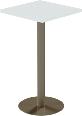 Solis Bar Table – 60cm Square – Taupe / White Chalk Dapple