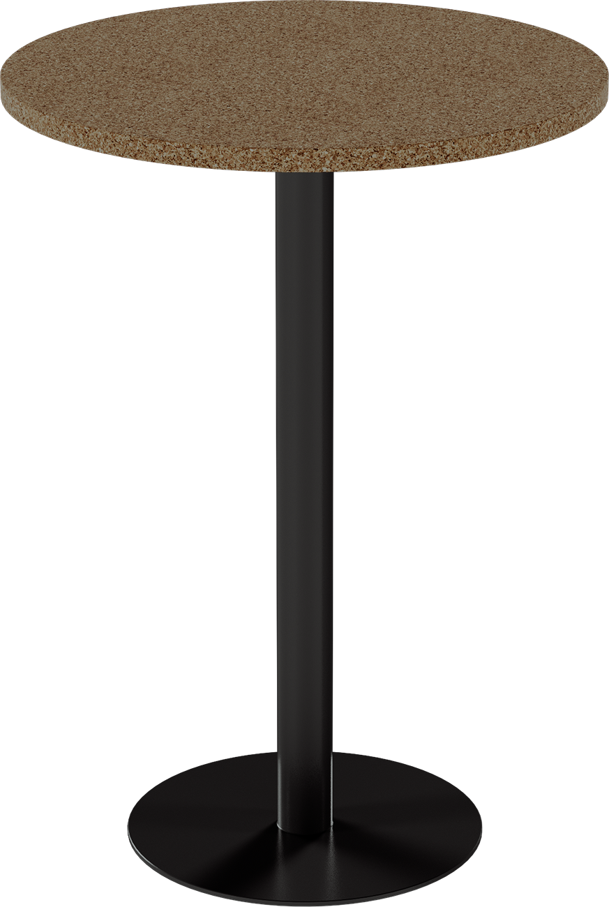 Solis Bar Table – 80cm Round – Black / Grano Natural