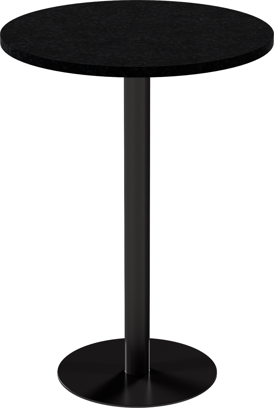 Solis Bar Table – 80cm Round – Black / Black Onyx Dapple