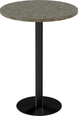 Solis Bar Table – 80cm Round – Black / Taupe Dapple