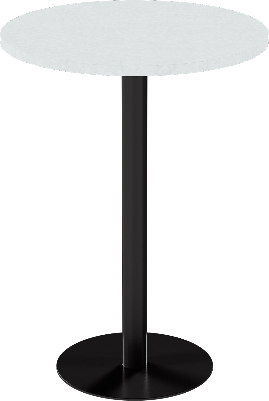 Solis Bar Table – 80cm Round – Black / White Chalk Dapple