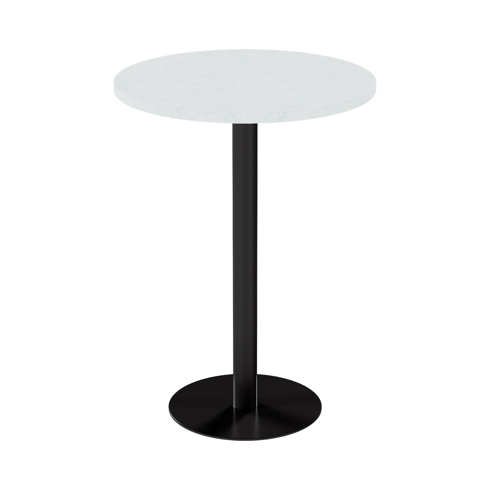 Solis Bar Table – 80cm Round – Black / White Chalk Dapple