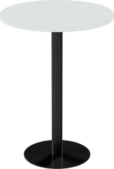 Solis Bar Table – 80cm Round – Black / White Chalk Dapple