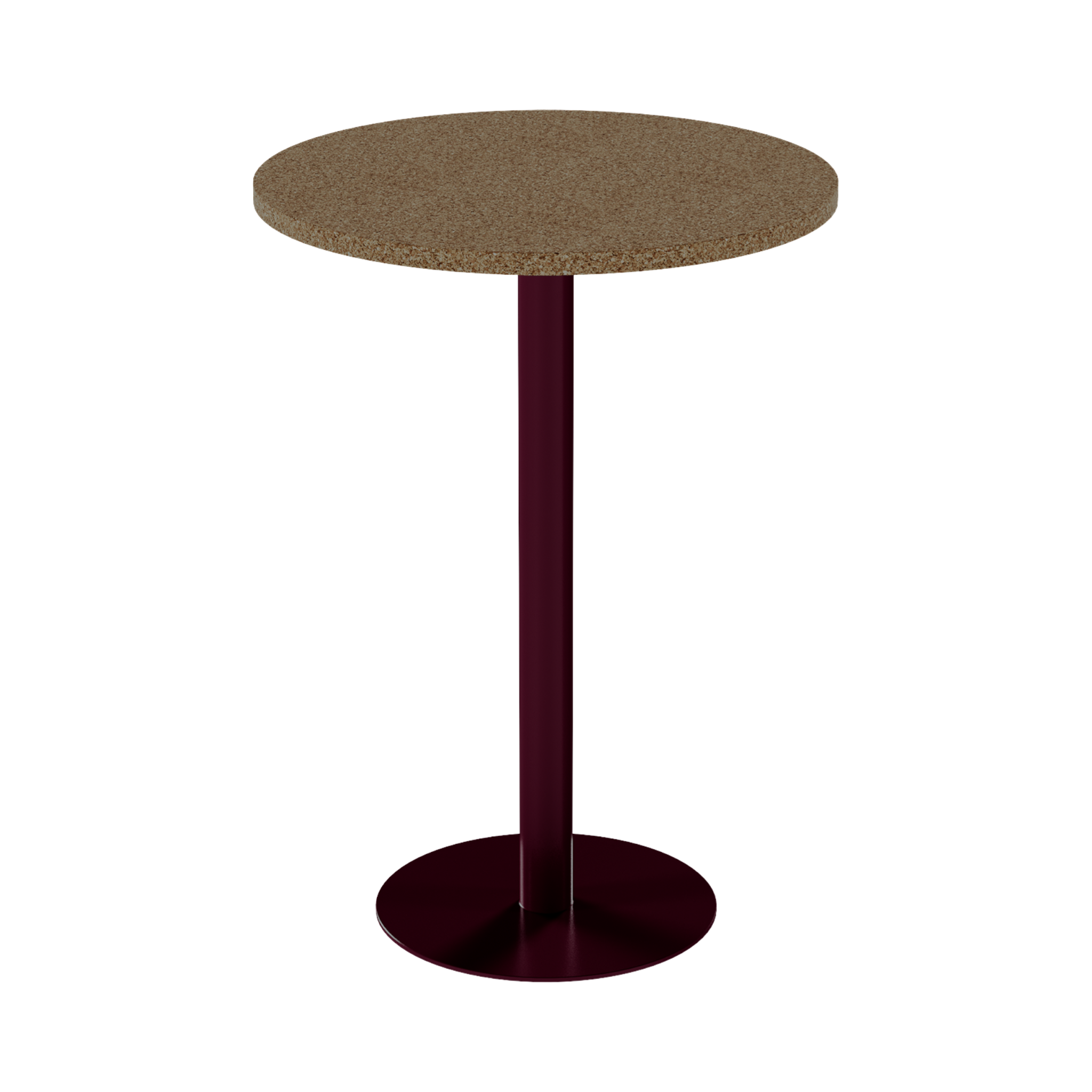 Solis Bar Table – 80cm Round – Burgundy / Grano Natural
