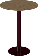 Solis Bar Table – 80cm Round – Burgundy / Grano Natural