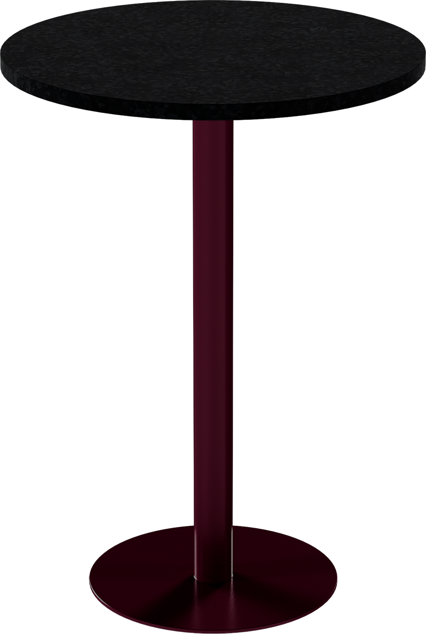 Solis Bar Table – 80cm Round – Burgundy / Black Onyx Dapple