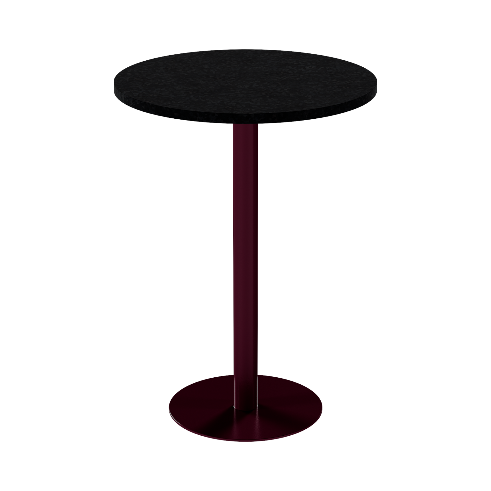 Solis Bar Table – 80cm Round – Burgundy / Black Onyx Dapple
