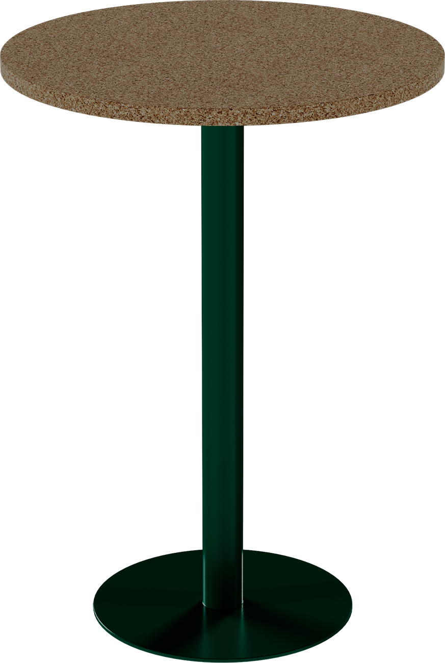 Solis Bar Table – 80cm Round – Green / Grano Natural