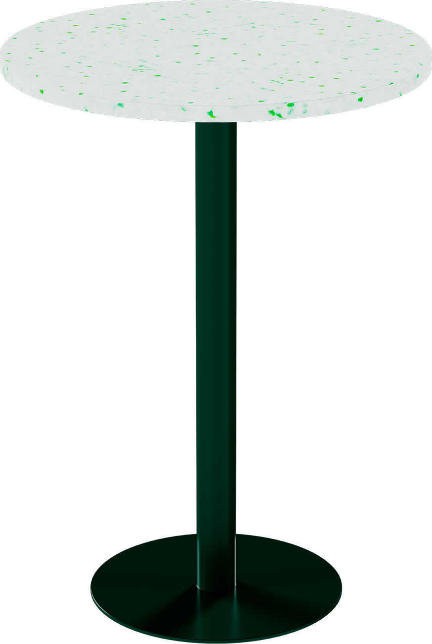 Solis Bar Table – 80cm Round – Green / Green Dapple