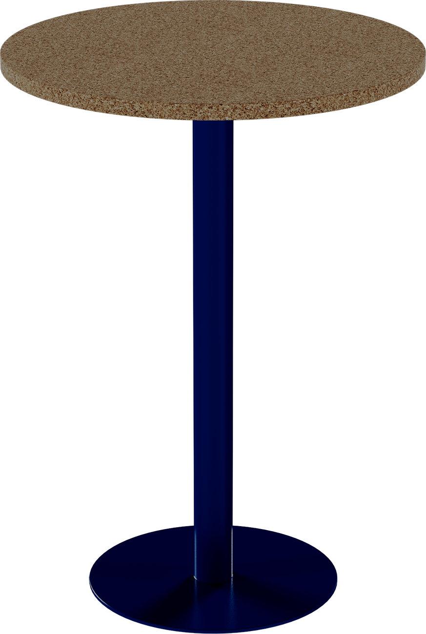 Solis Bar Table – 80cm Round – Navy / Grano Natural