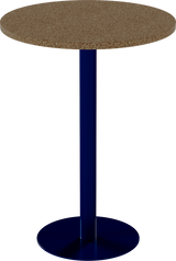 Solis Bar Table – 80cm Round – Navy / Grano Natural